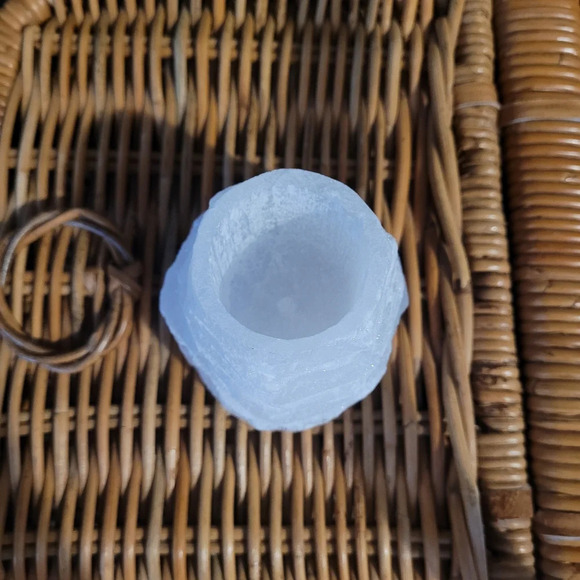 Selenite Crystal Purifying Votive Size Candle Holder - Picture 4 of 5